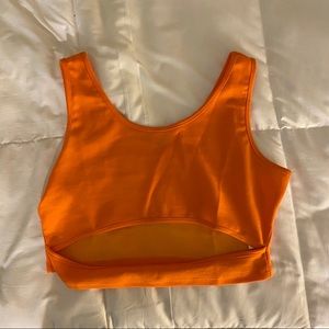 Crop top with cut out in orange